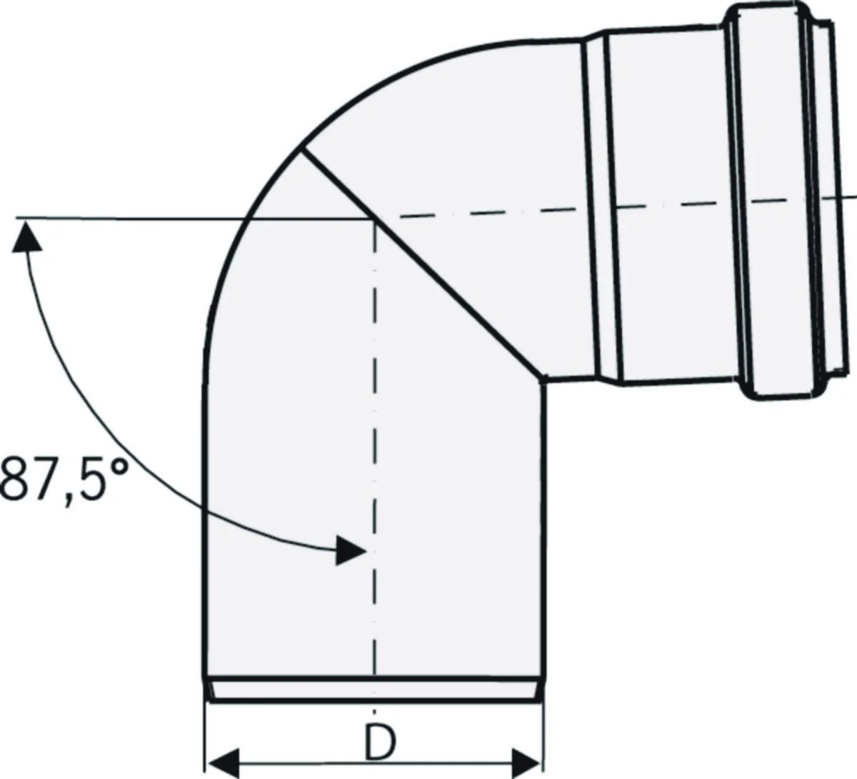 Rst-Viemäri Kulmayhde 110X87.5 Aisi 304