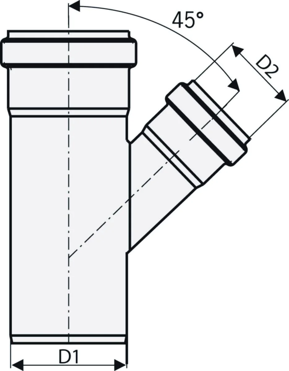 Rst-Viemäri Haarayhde 110/110X45 Aisi 304