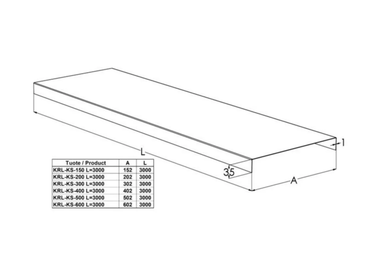 Kaapelitien Kansi Tikash. Meka Krl-Ks-300 L=3000 Pg