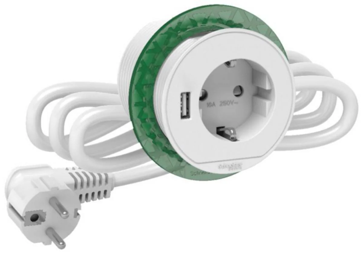Pistorasiapaneeli Unica System +Pöytäyksikkö Xs Schuko+Usb Va