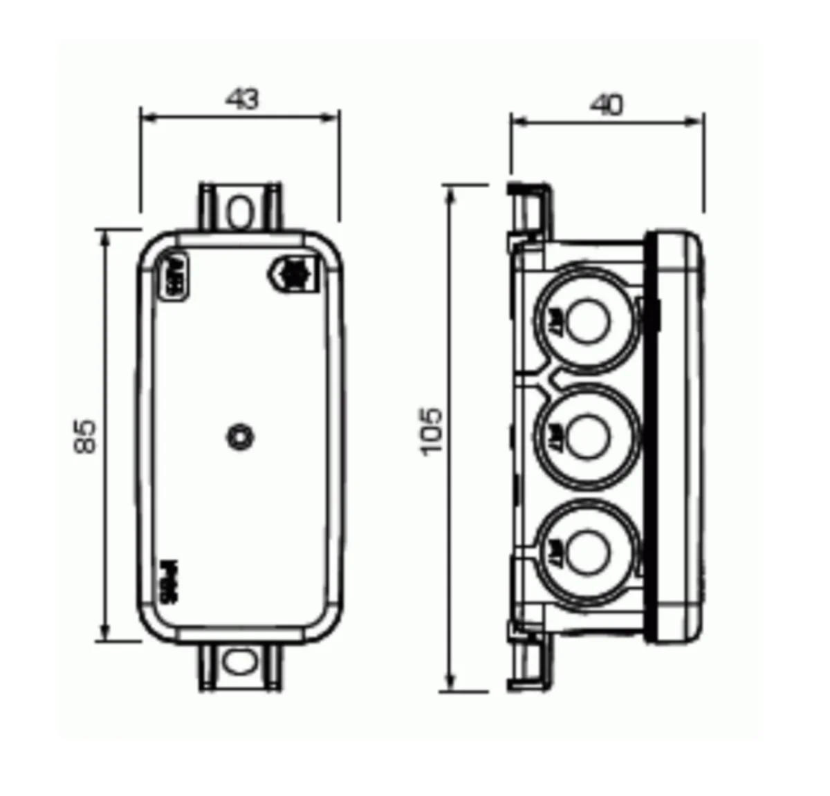 Jakorasia Abb Ap45, 105X43Mm,Har, Ip65 Hf