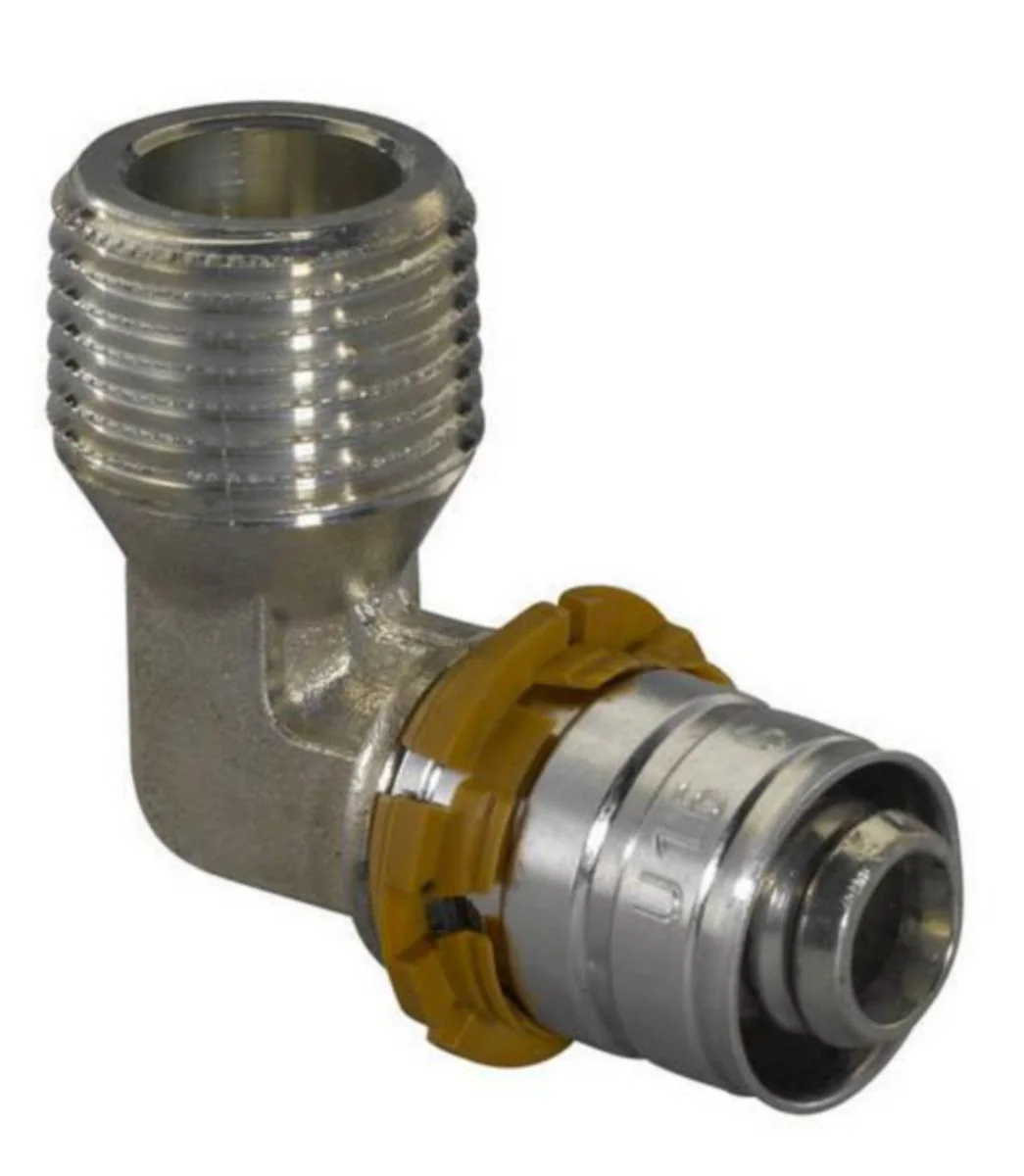 Puristuskulmaliitin Uponor S-Press 90° Dr Uk (Karhennettu)