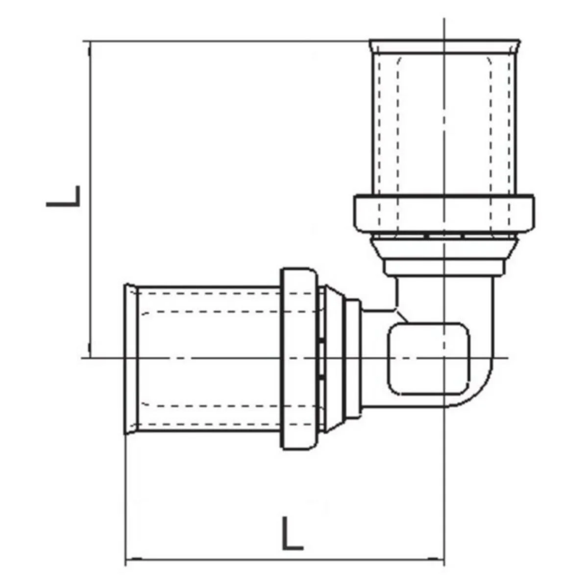 Puristuskulma 90° Ax16 Lk