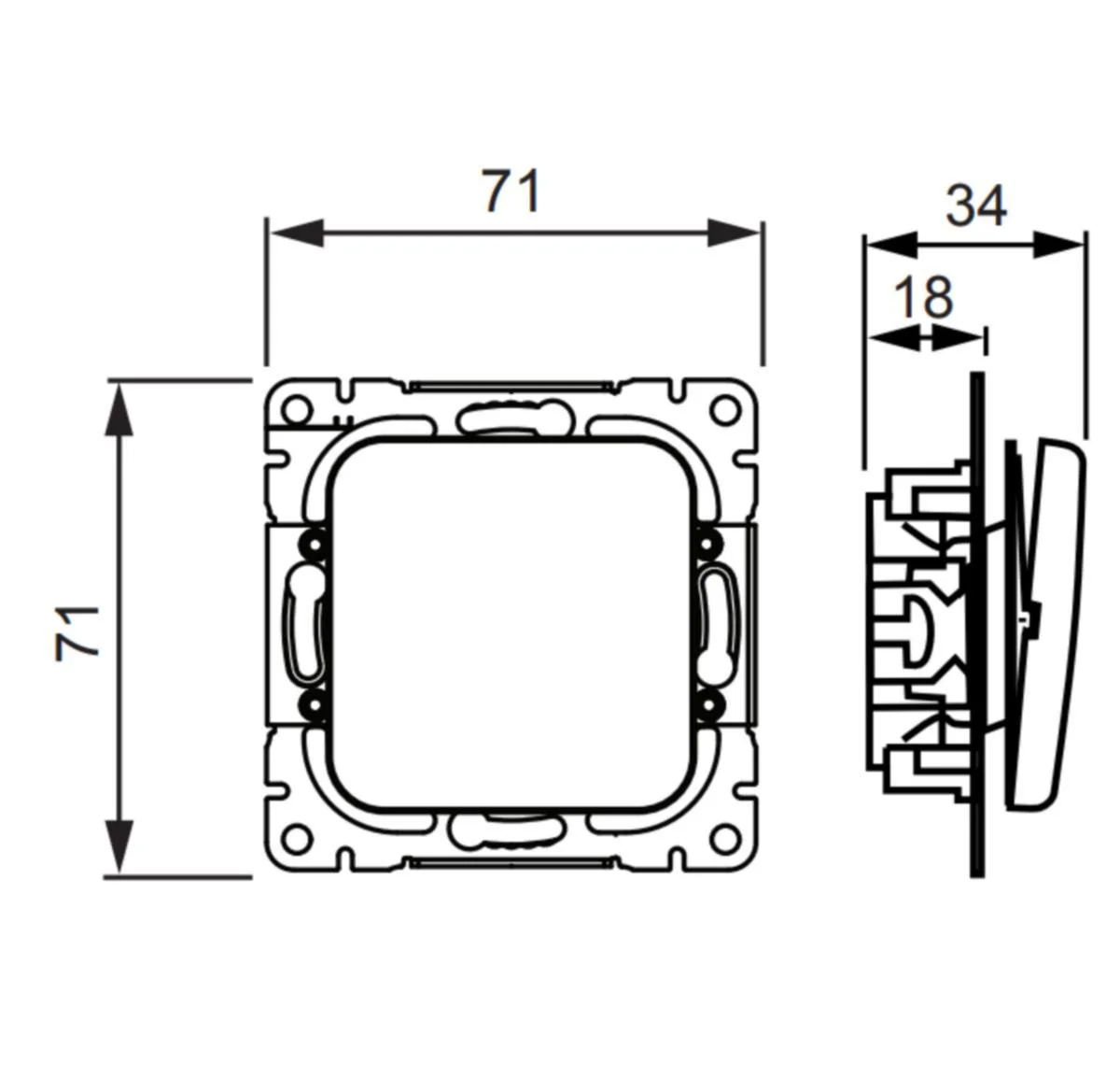 Kytkin Jussi 6/16Ax/250V/Ip21 Ukj 2X Val