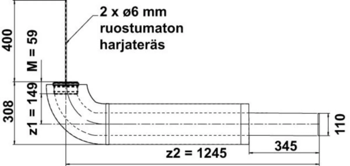 Pystyviemärin Pohjakulma Db 110X88.5 Vaim Uponor 1067838