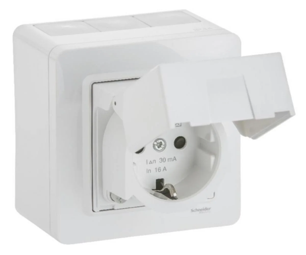 Vikavirtapistorasia Exxact 1S/16A/30Ma/250V/Ip44 Ppj Val