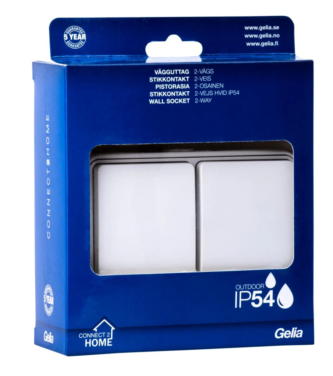 Pistorasia 2-Os Koteloitu Ip54 Connect2Home Pinta Valk 16A
