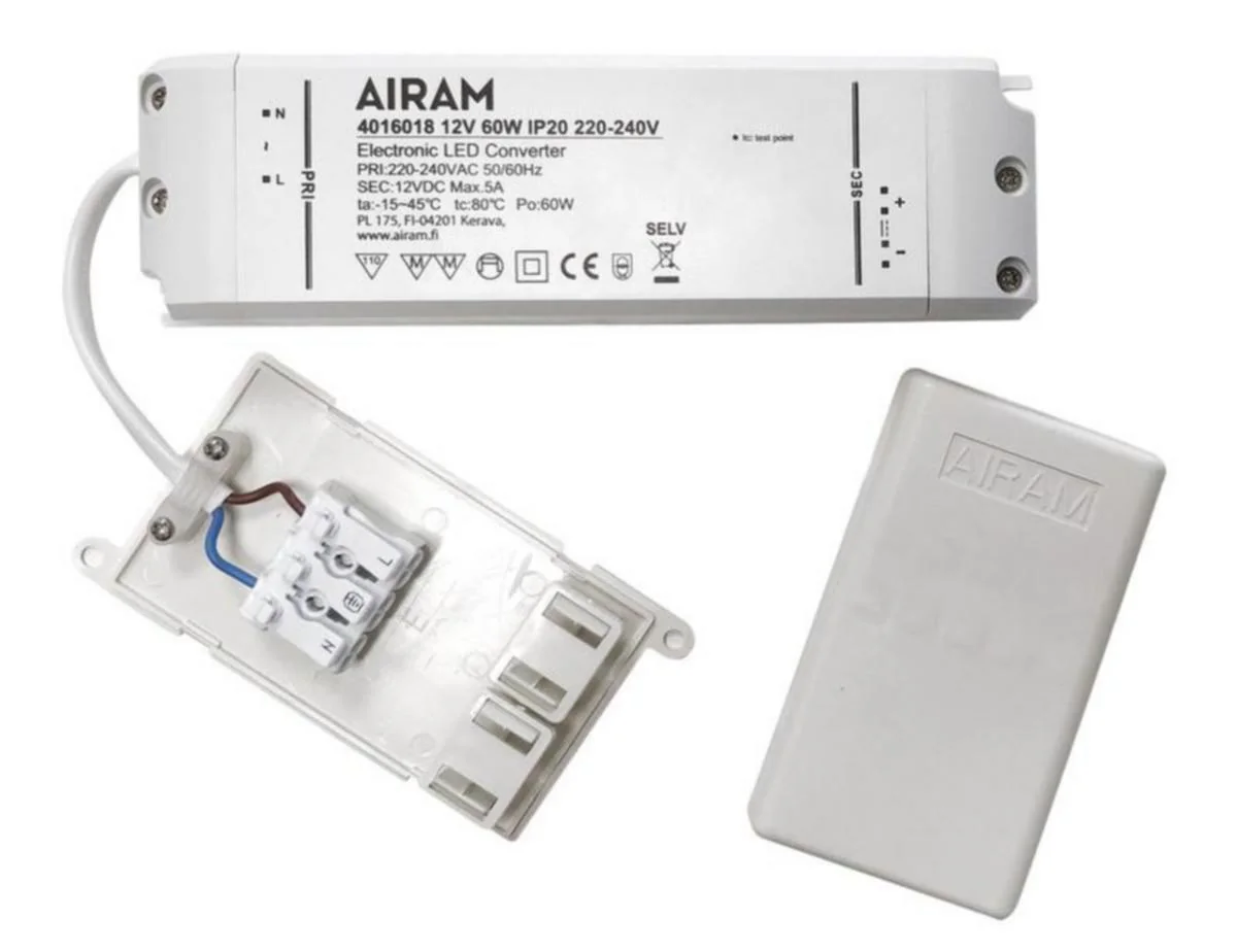 Led-Liitäntälaite Airam Tasajännitelähde 12V 60W Ip20