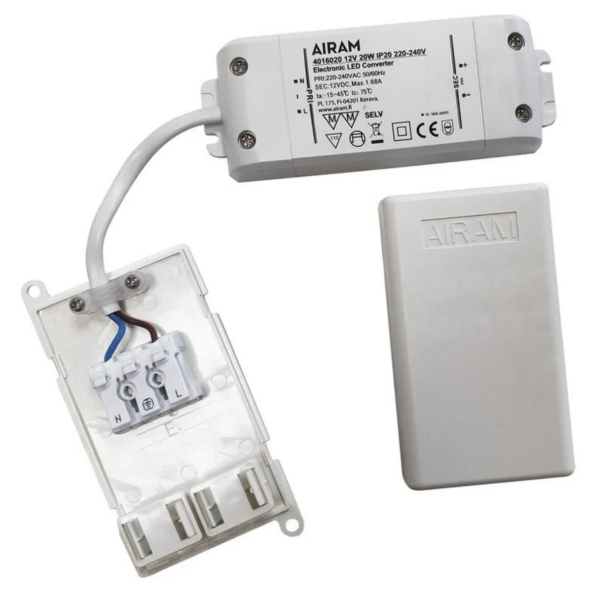 Led-Liitäntälaite Airam Tasajännitelähde 12V 20W Ip20
