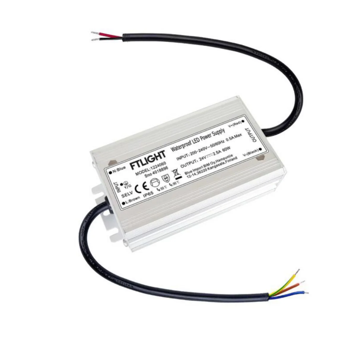 Elektroninen Liitäntäl Ftlight 24V, 60W, Ip65