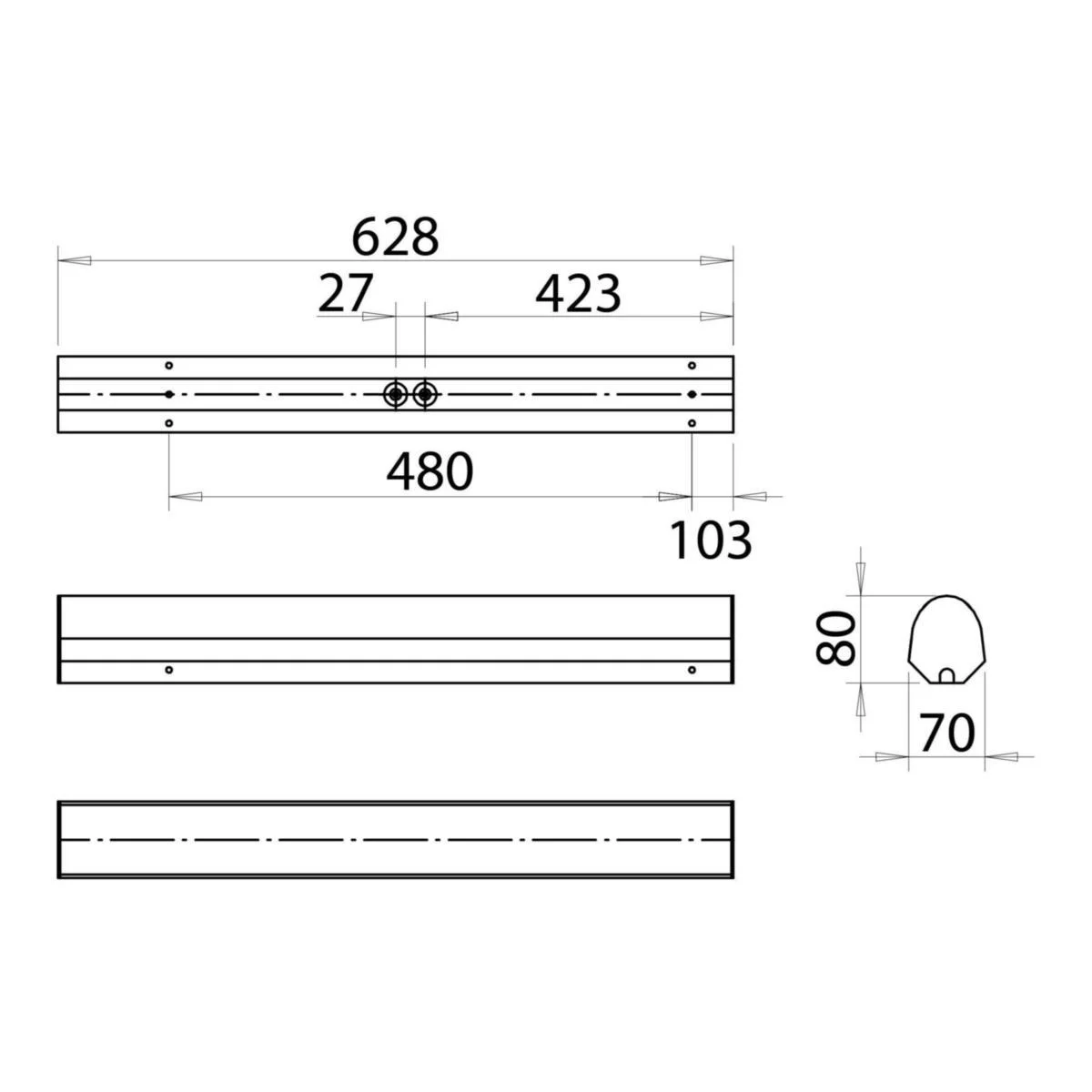 Kylpyhuonevalaisin Alisa Al14018Led/Dw Ip44 Led 9W/8Dw