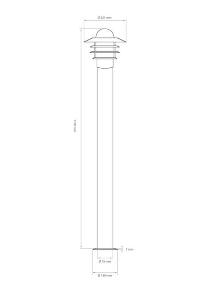 Pihapiirival Käpylä Bollard Ip44 E27 Glc Bk H1100