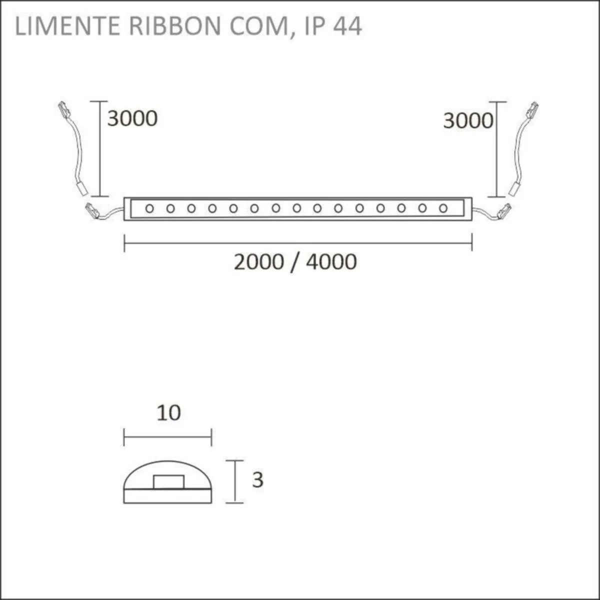 Valoprofiili/-Nauha Limente Ribboncom 3K 2M Ip44