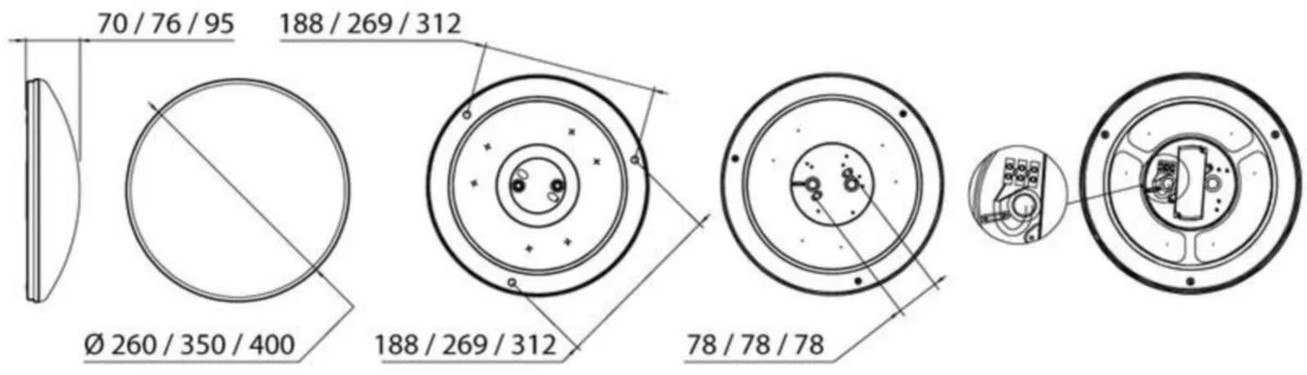 Tunnistinvalaisin Airam Plafond Ip44 12W 1100Lm 3/4K R