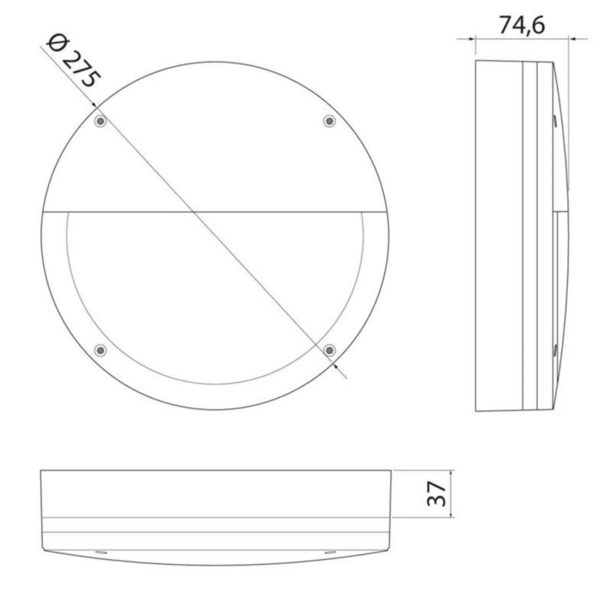 Seinä/Kattoval Ulko Halo Eye Ip65 14W 830/840 Pco Wh