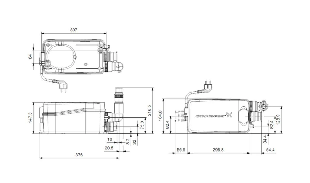 Harmaavesipumppaamo Grundfos Sololift2 D-2