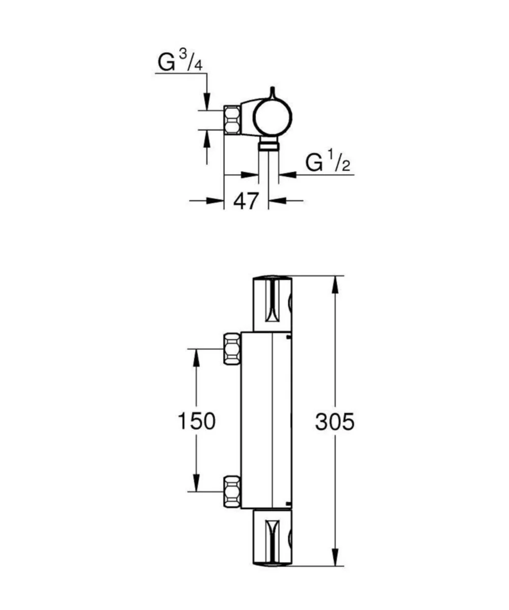 Suihkutermostaatti Grohe 34755000 Grohtherm 800