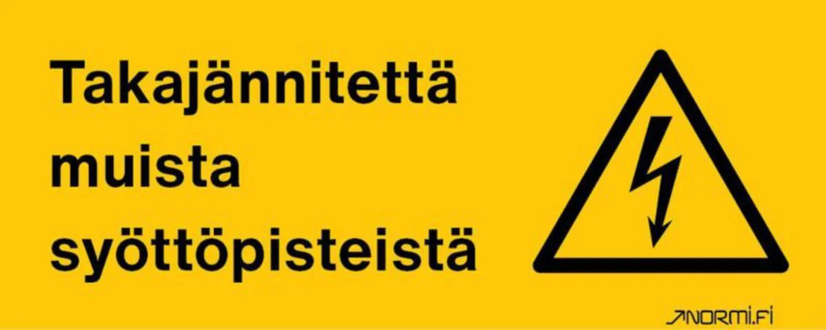 Merkintäkilpi Normiopaste Takajännitettä Muista Syöttöpi