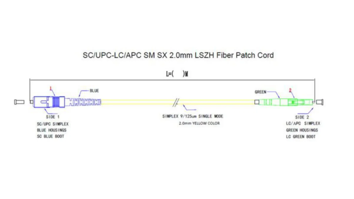Kytkentäkaapeli-Kuitu La-Fiber Sc/Upc-Lc/Apc Sm Simplex 1M