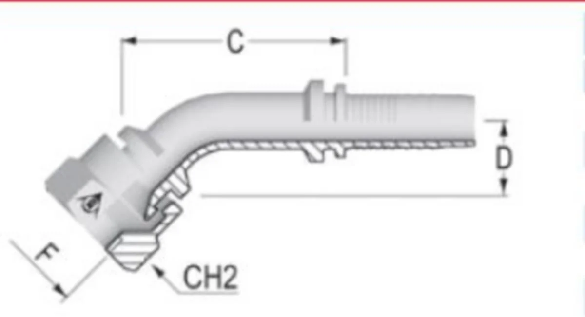 Hydrauliikkaliitin Dunlop Hiflex 45Ast Sisäkierre Jis 60Ast (Mitsubishi) - B 8363 Type F