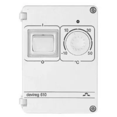 Termostaatti Devireg 610 -10..+50°C Sulanapito Ip44