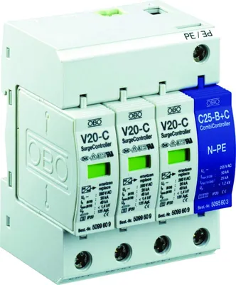 Ylijännitesuoja Kiinteistö Tbs V20-3+Npe+Fs-280. T2. 3L+N+Pe