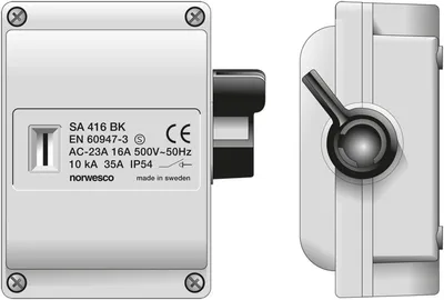 Turvakytkin Vipu Norwesco Sa316 3X16A 7.5Kw Ip54