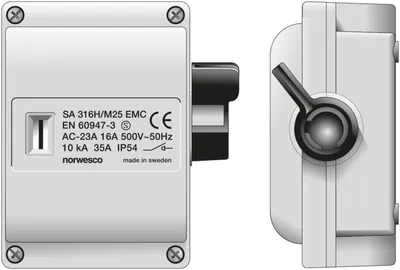 Turvakytkin Vipu Emc Norwesco Sa316H 3X16A+Apukos 7.5Kw Ip54