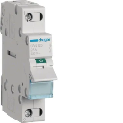 Kuormankytkin Vipu Hager Sbn125 0-1 1N 25A 230Vac Din