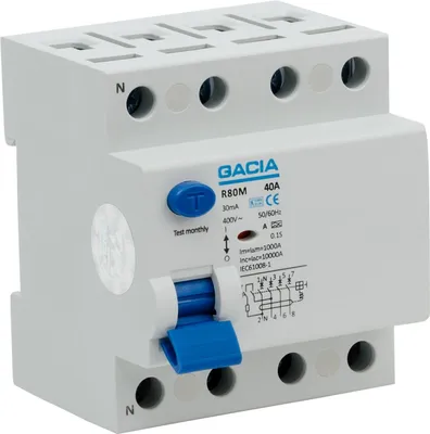 Vikavirtakytkin 4-Nap 40A 30Ma 4 Moduulia