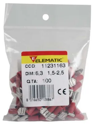 Lattaliitin Naaras Elematic 0.25-1.5Mm2 6.6Mm/0.8 100Kpl/P